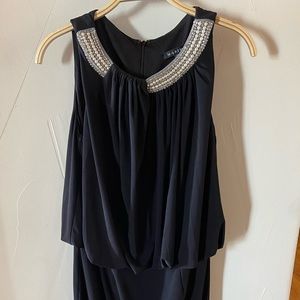 MARINA Black Pearl Midi Dress